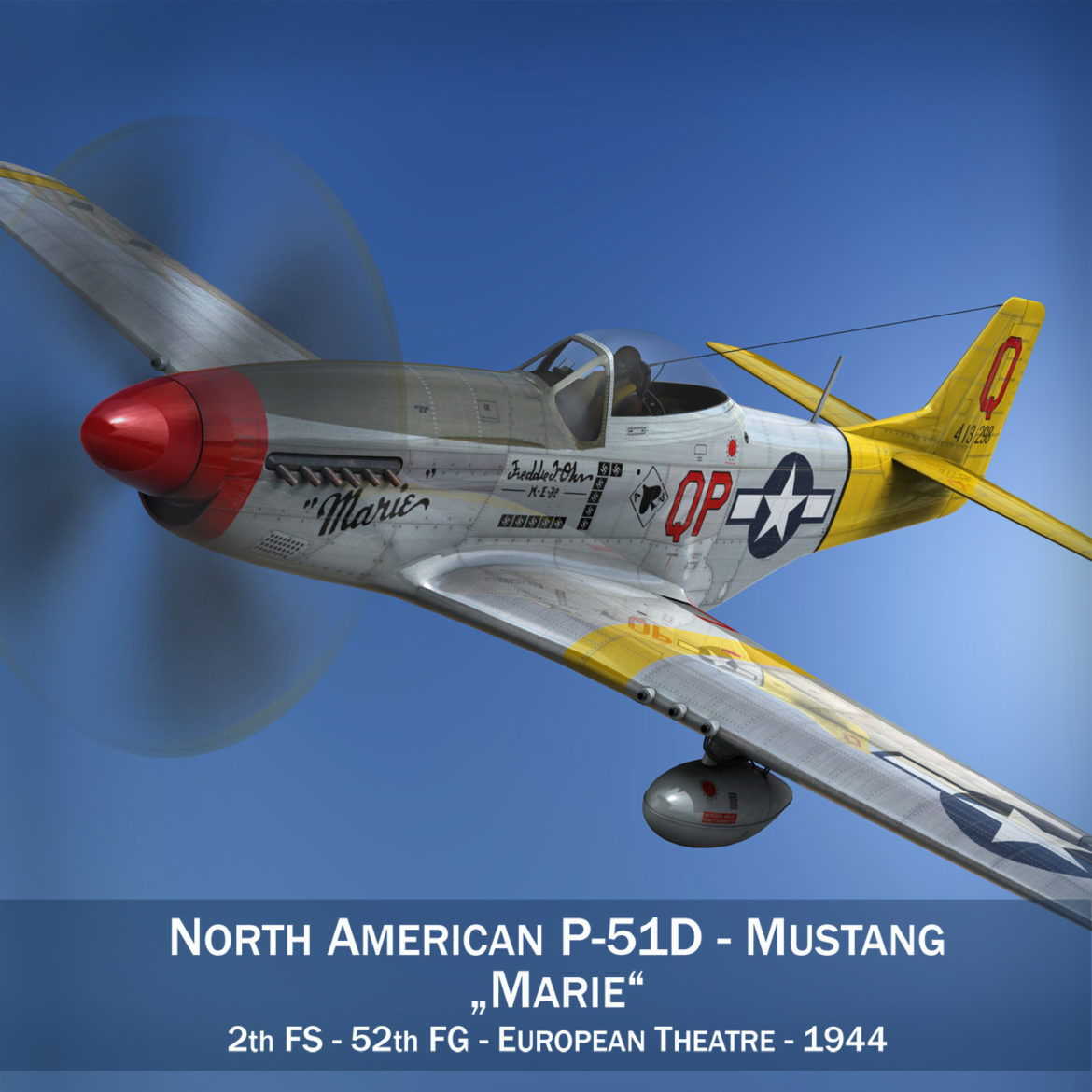 north american p-51d mustang – marie 3d model fbx c4d lwo obj 294298