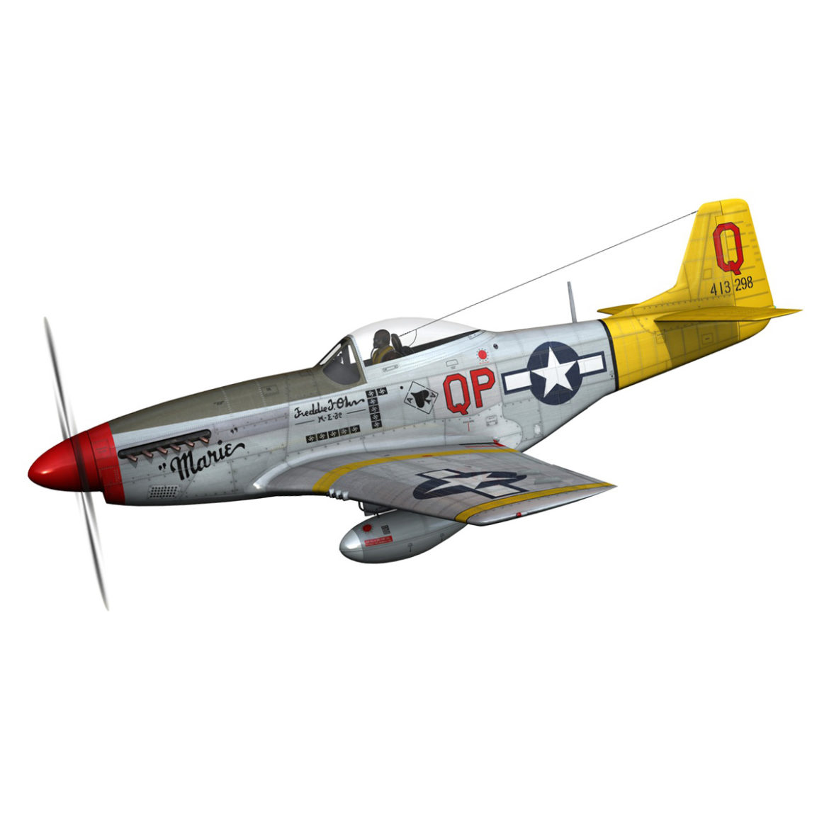 north american p-51d mustang – marie 3d model fbx c4d lwo obj 294299