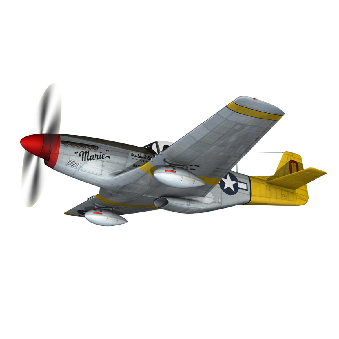 north american p-51d mustang – marie 3d model fbx c4d lwo obj 294300