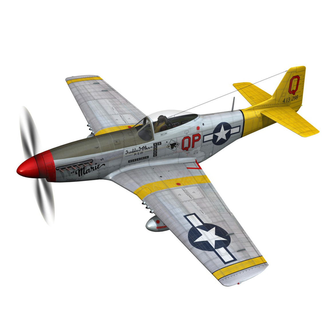north american p-51d mustang – marie 3d model fbx c4d lwo obj 294301