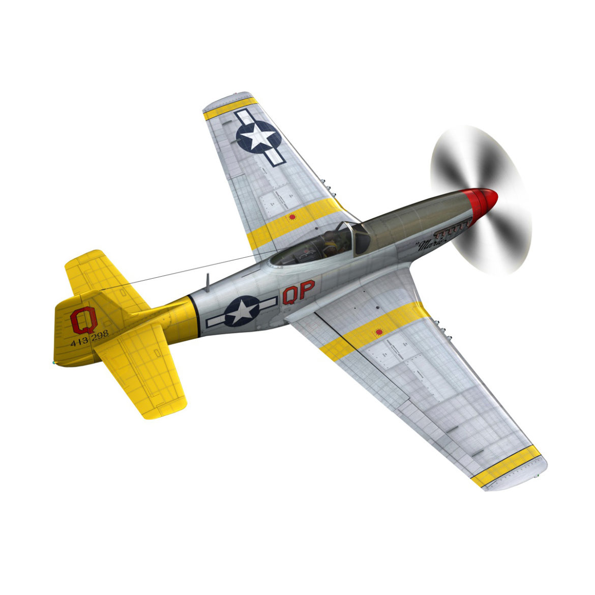 north american p-51d mustang – marie 3d model fbx c4d lwo obj 294304