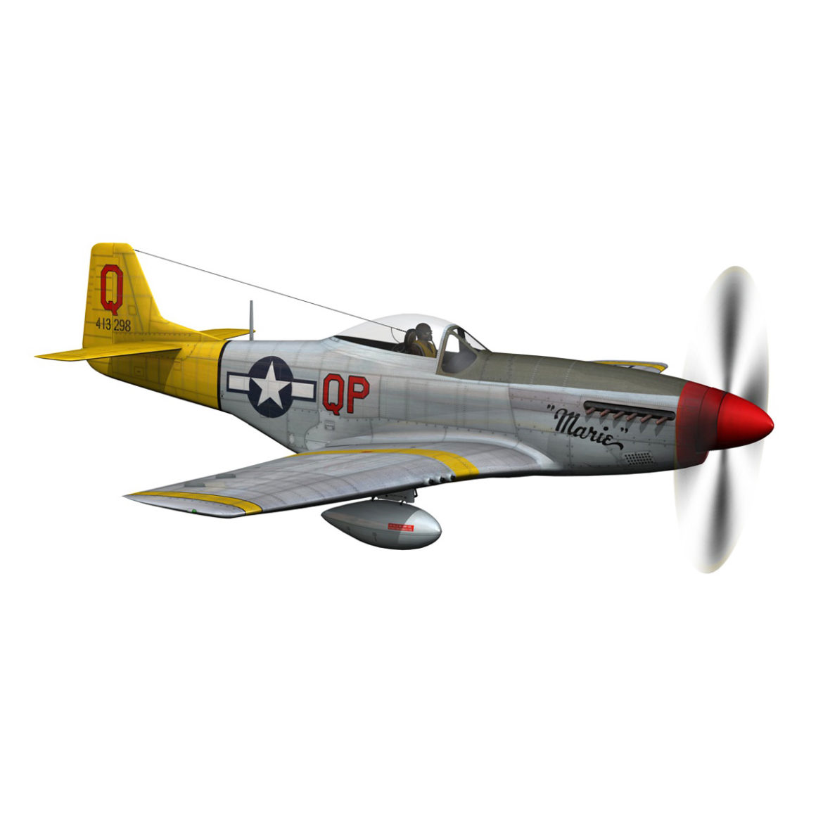 north american p-51d mustang – marie 3d model fbx c4d lwo obj 294305