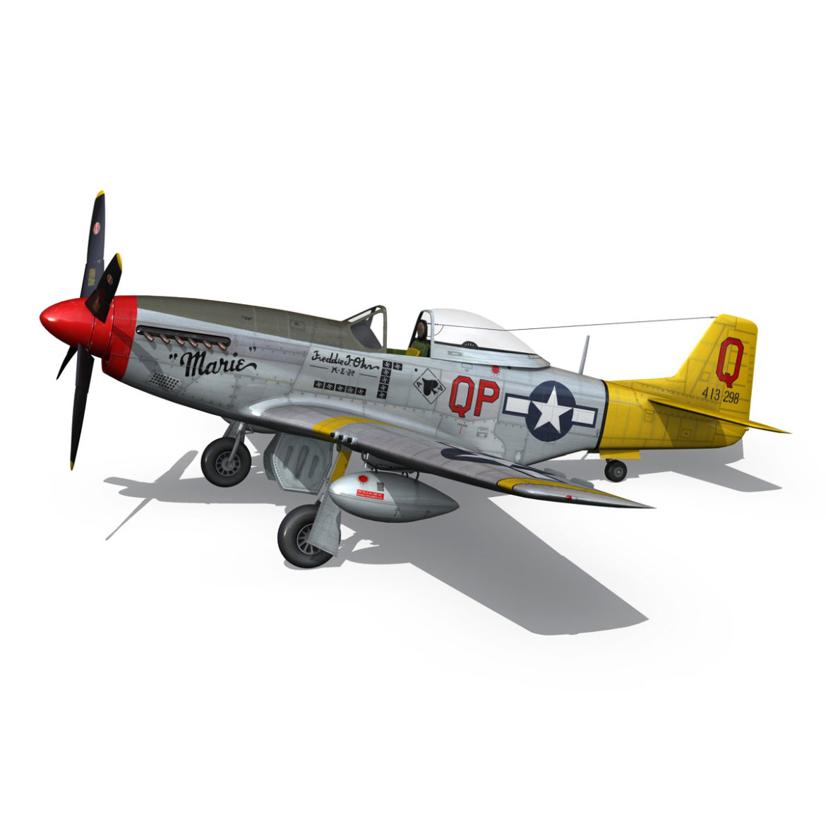 north american p-51d mustang – marie 3d model fbx c4d lwo obj 294306