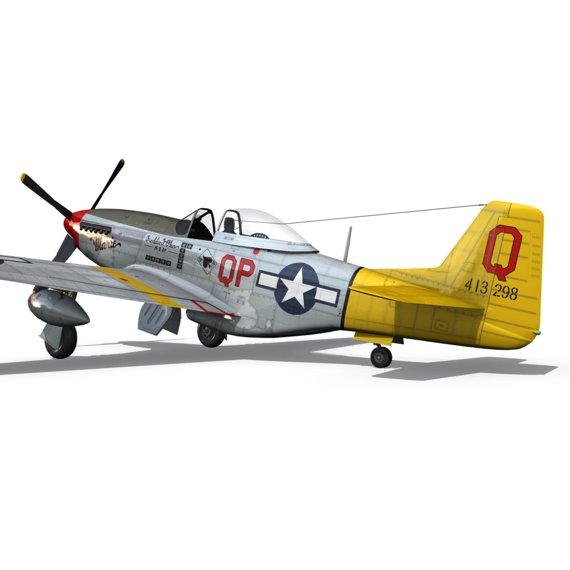 north american p-51d mustang – marie 3d model fbx c4d lwo obj 294308