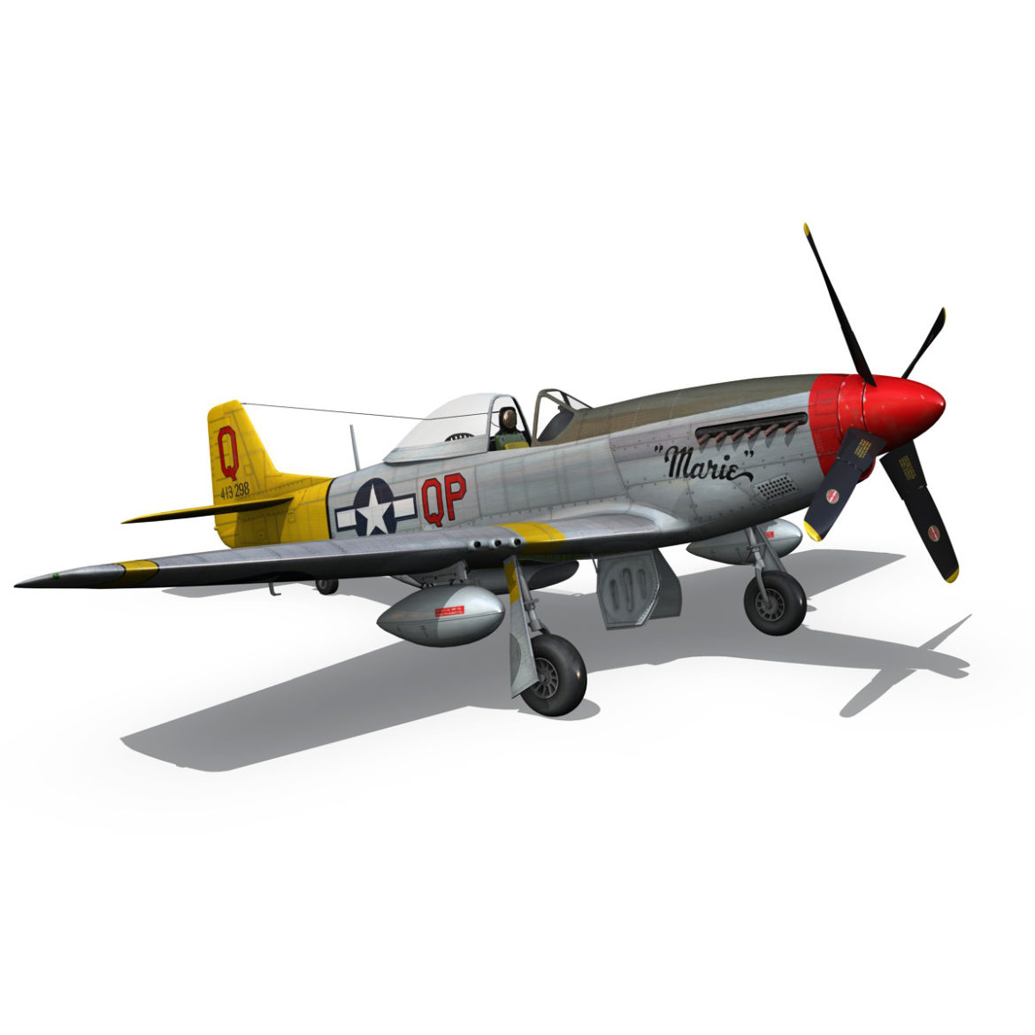 north american p-51d mustang – marie 3d model fbx c4d lwo obj 294311