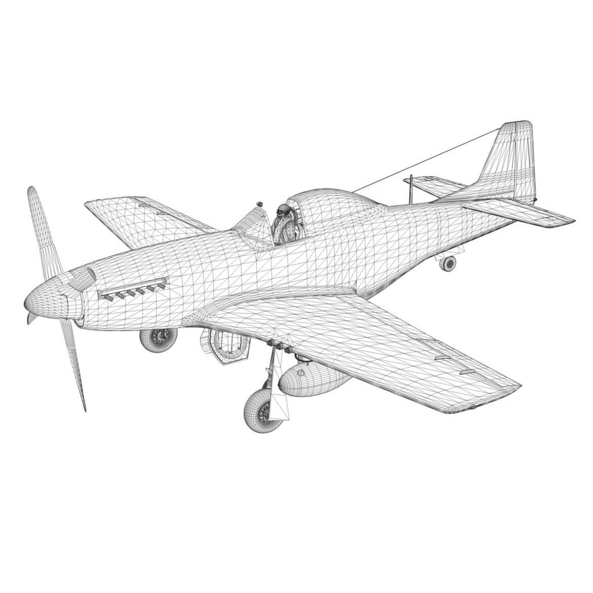 north american p-51d mustang – marie 3d model fbx c4d lwo obj 294315