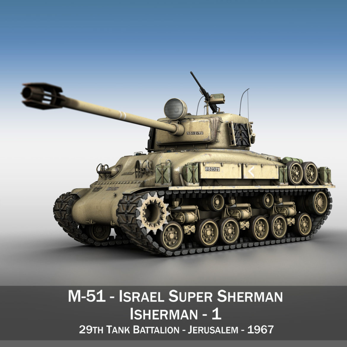 m51 israel super sherman – 1 3d model 3ds c4d lwo obj 294898