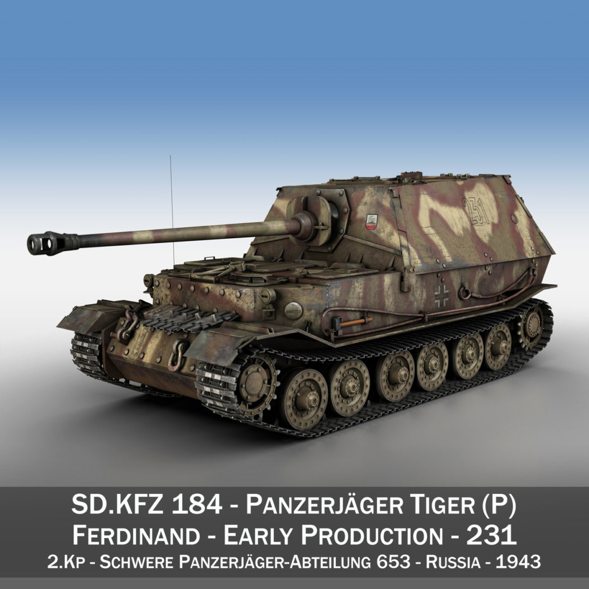 ferdinand tank destroyer – tiger (p) – 231 3d model 3ds fbx c4d lwo obj 295017