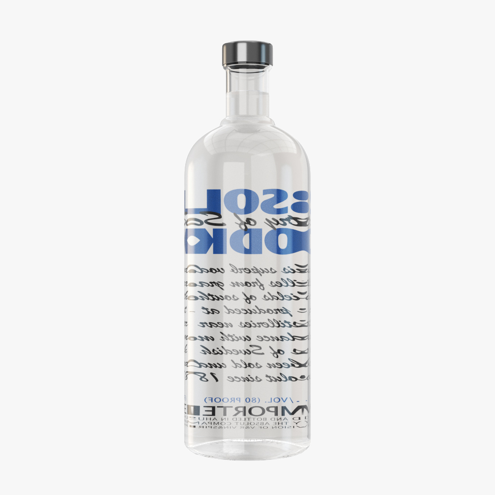 absolut vodka bottle 3d model max fbx ma mb obj 298085