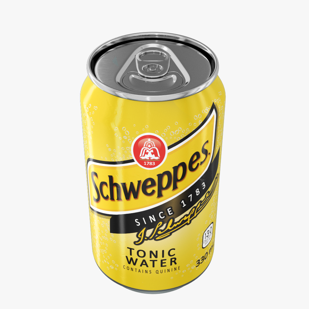 schweppes tonic drink aluminium can 3d model max fbx ma mb obj 298472