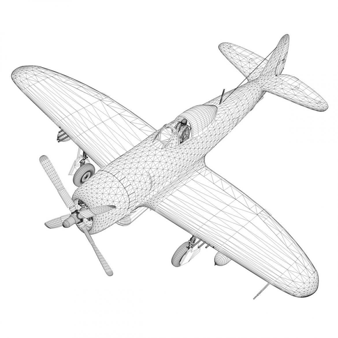 republic p-47d thunderbolt – ski-u-mah 3d model fbx c4d lwo obj 298936