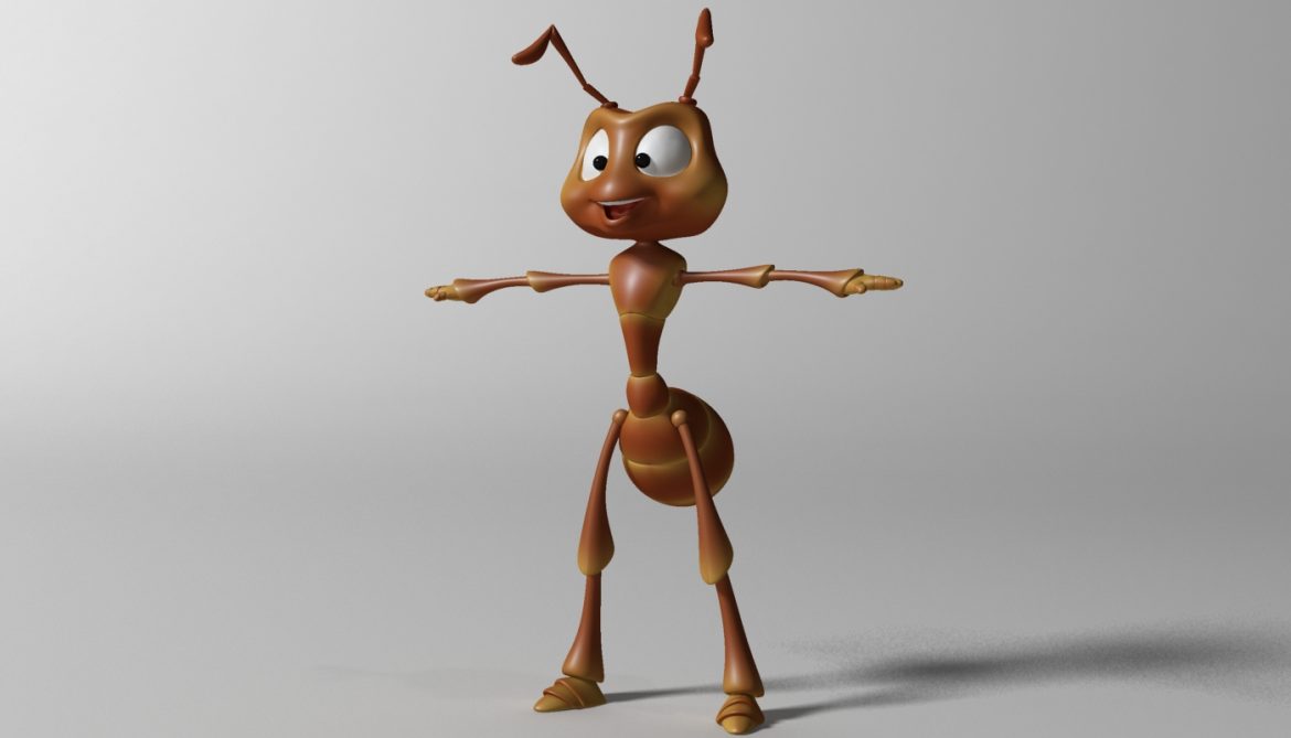 cartoon ant rigged 3d model 3ds max fbx  obj 299537