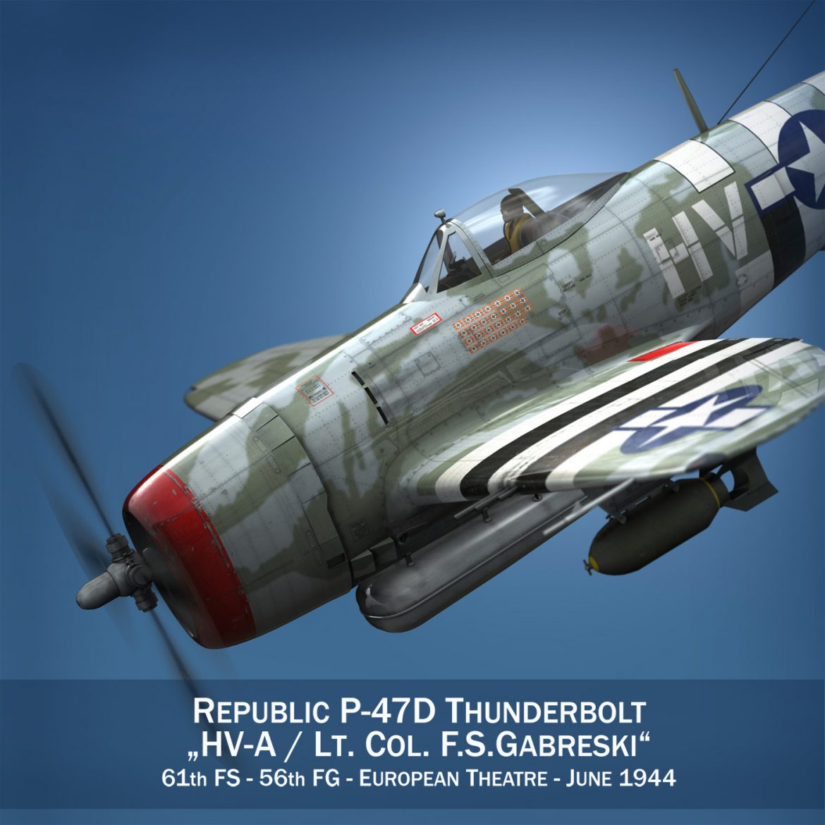 republic p-47d thunderbolt – lt.col. f.s.gabreski 3d model fbx c4d lwo obj 299881
