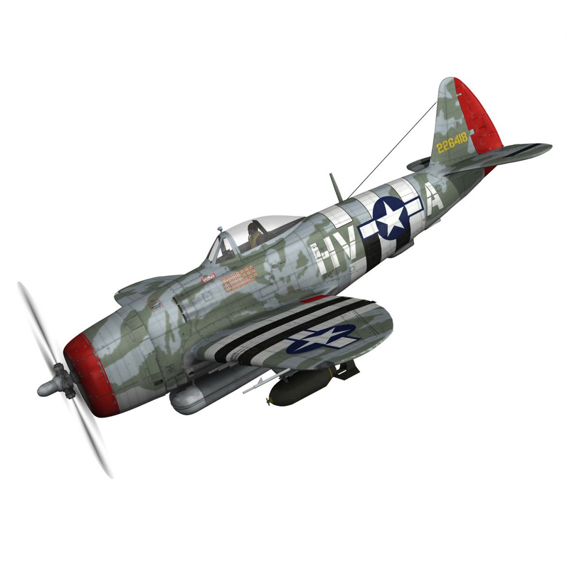 republic p-47d thunderbolt – lt.col. f.s.gabreski 3d model fbx c4d lwo obj 299882
