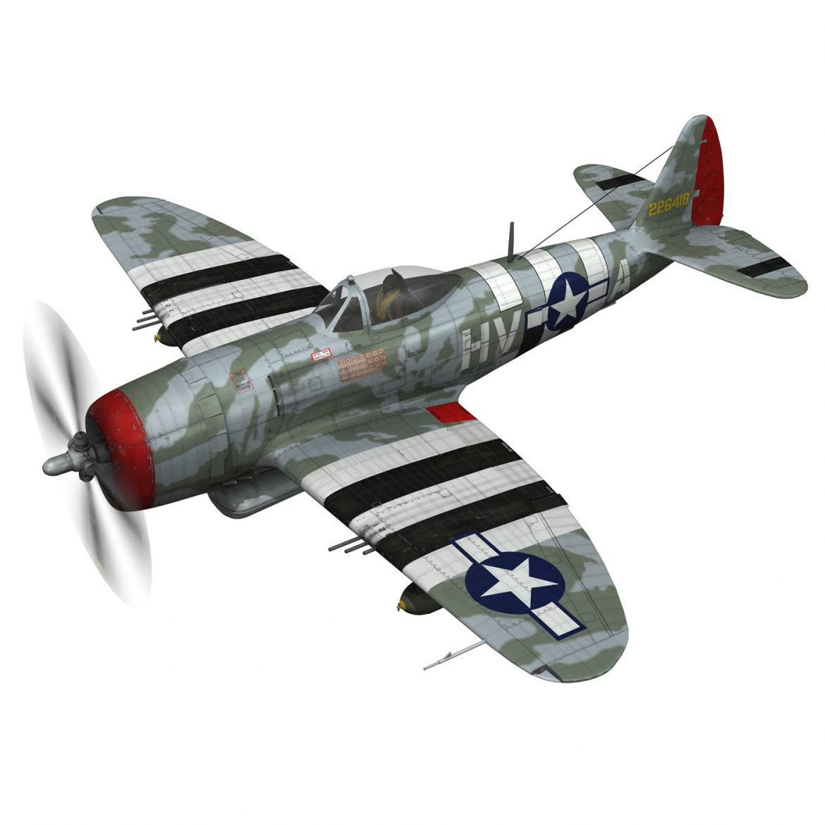 republic p-47d thunderbolt – lt.col. f.s.gabreski 3d model fbx c4d lwo obj 299883