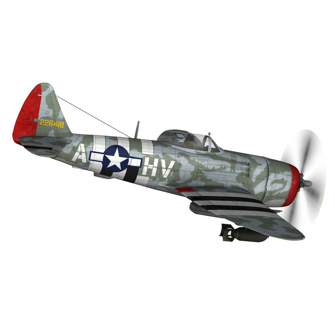 republic p-47d thunderbolt – lt.col. f.s.gabreski 3d model fbx c4d lwo obj 299886