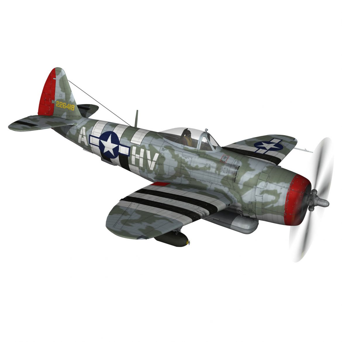 republic p-47d thunderbolt – lt.col. f.s.gabreski 3d model fbx c4d lwo obj 299887