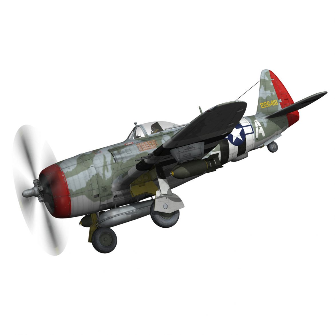 republic p-47d thunderbolt – lt.col. f.s.gabreski 3d model fbx c4d lwo obj 299889