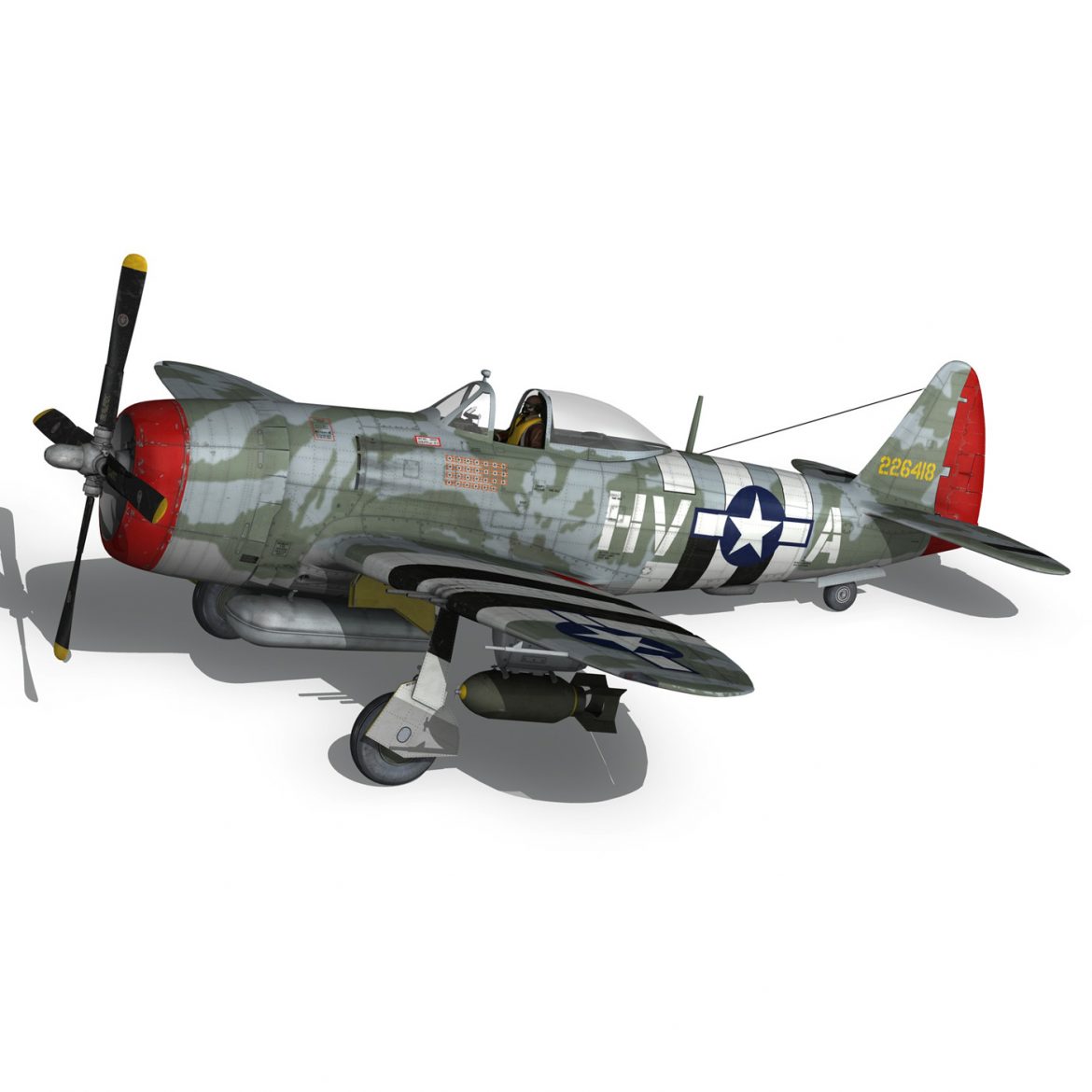 republic p-47d thunderbolt – lt.col. f.s.gabreski 3d model fbx c4d lwo obj 299891