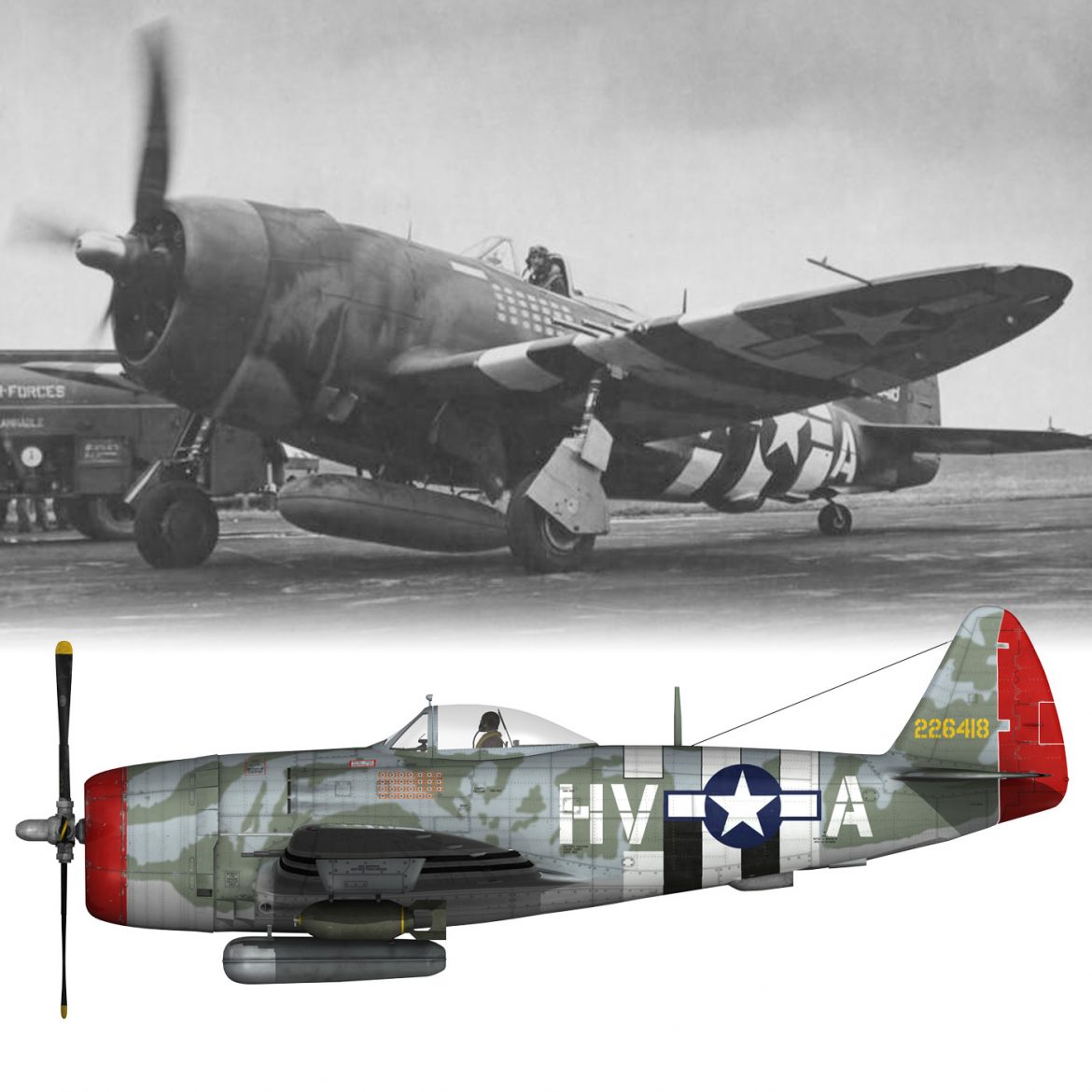 republic p-47d thunderbolt – lt.col. f.s.gabreski 3d model fbx c4d lwo obj 299898