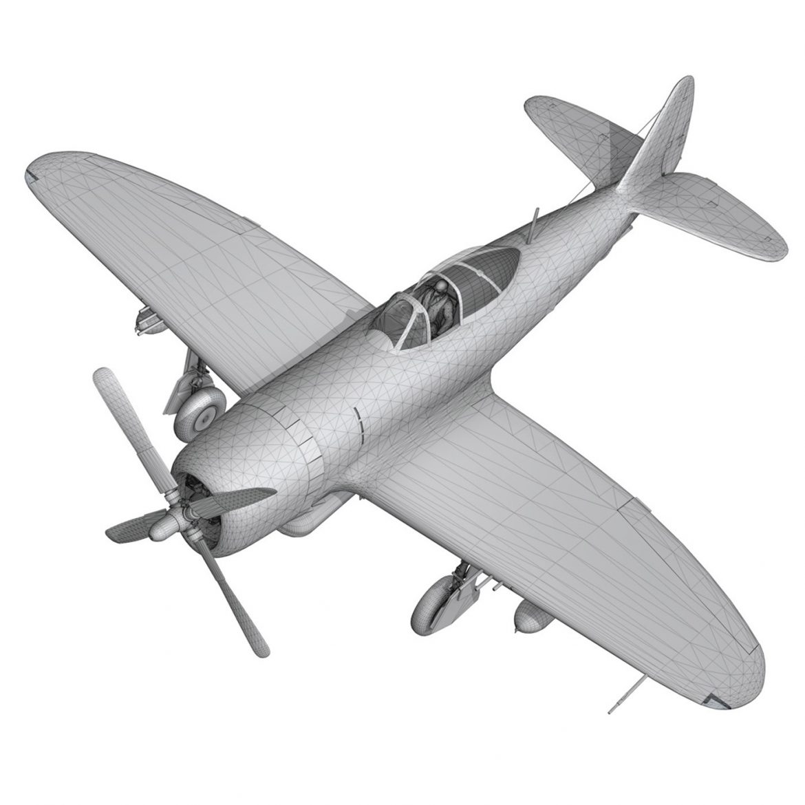 republic p-47d thunderbolt – lt.col. f.s.gabreski 3d model fbx c4d lwo obj 299899