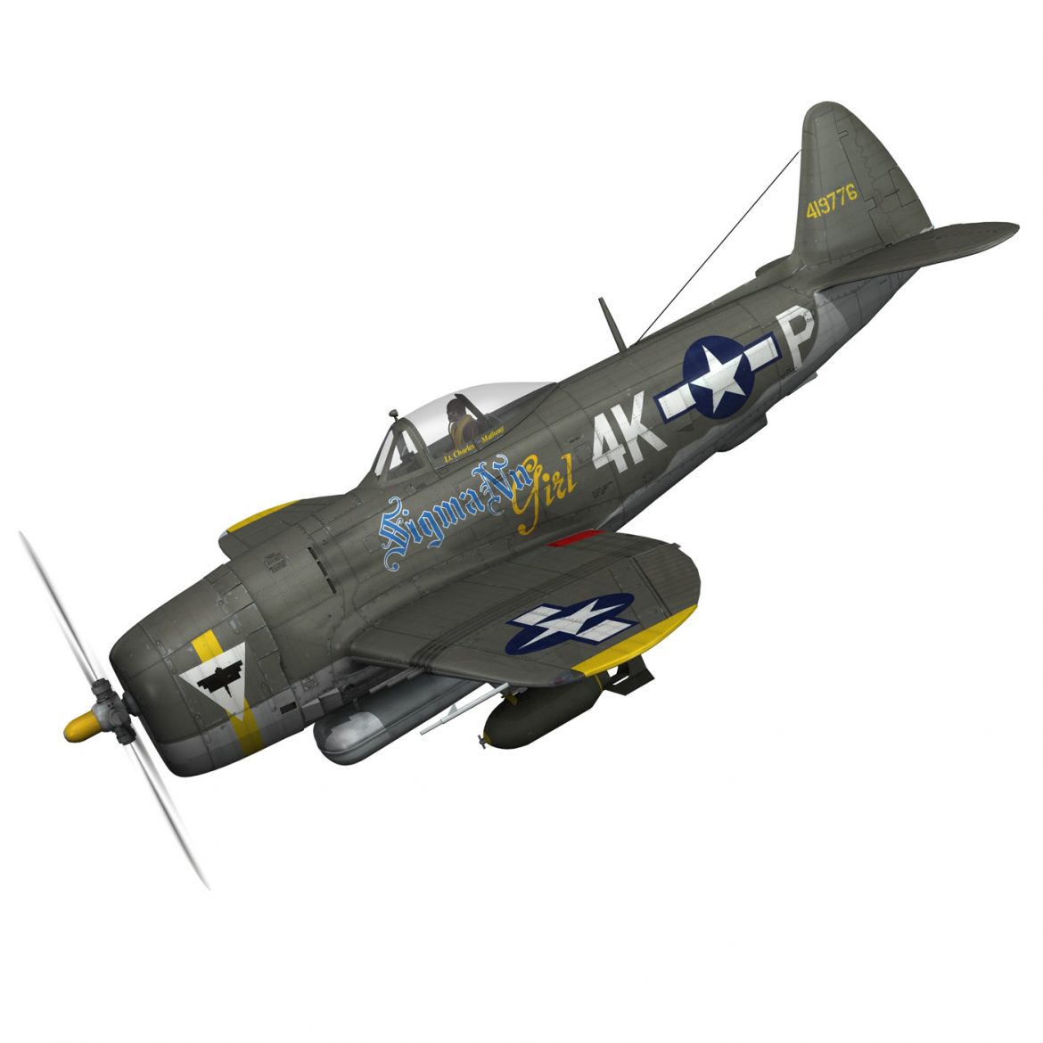 republic p-47d thunderbolt – sigma nu girl 3d model fbx c4d lwo obj 299908