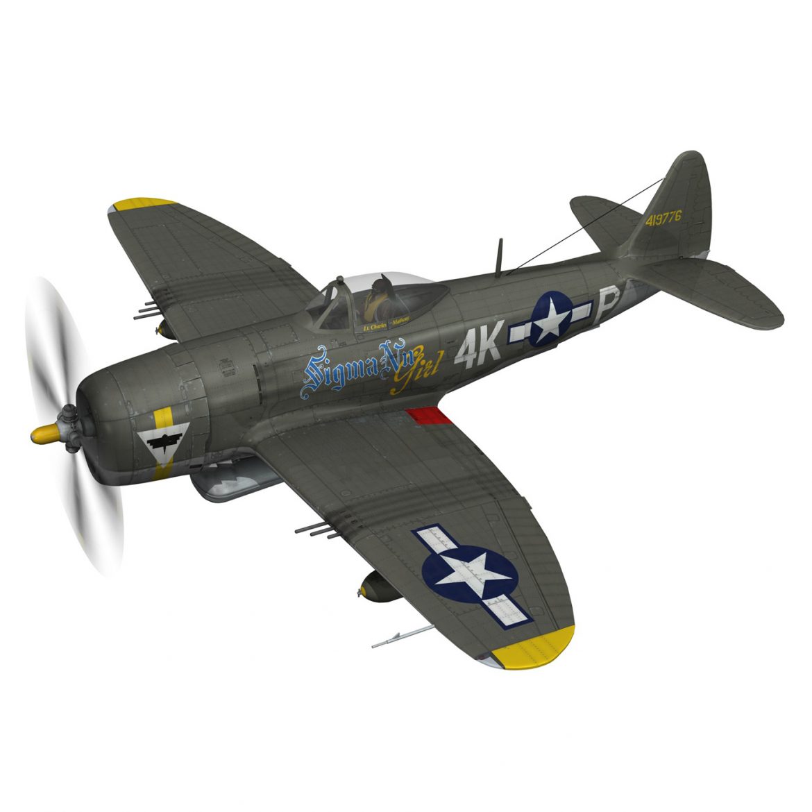 republic p-47d thunderbolt – sigma nu girl 3d model fbx c4d lwo obj 299909