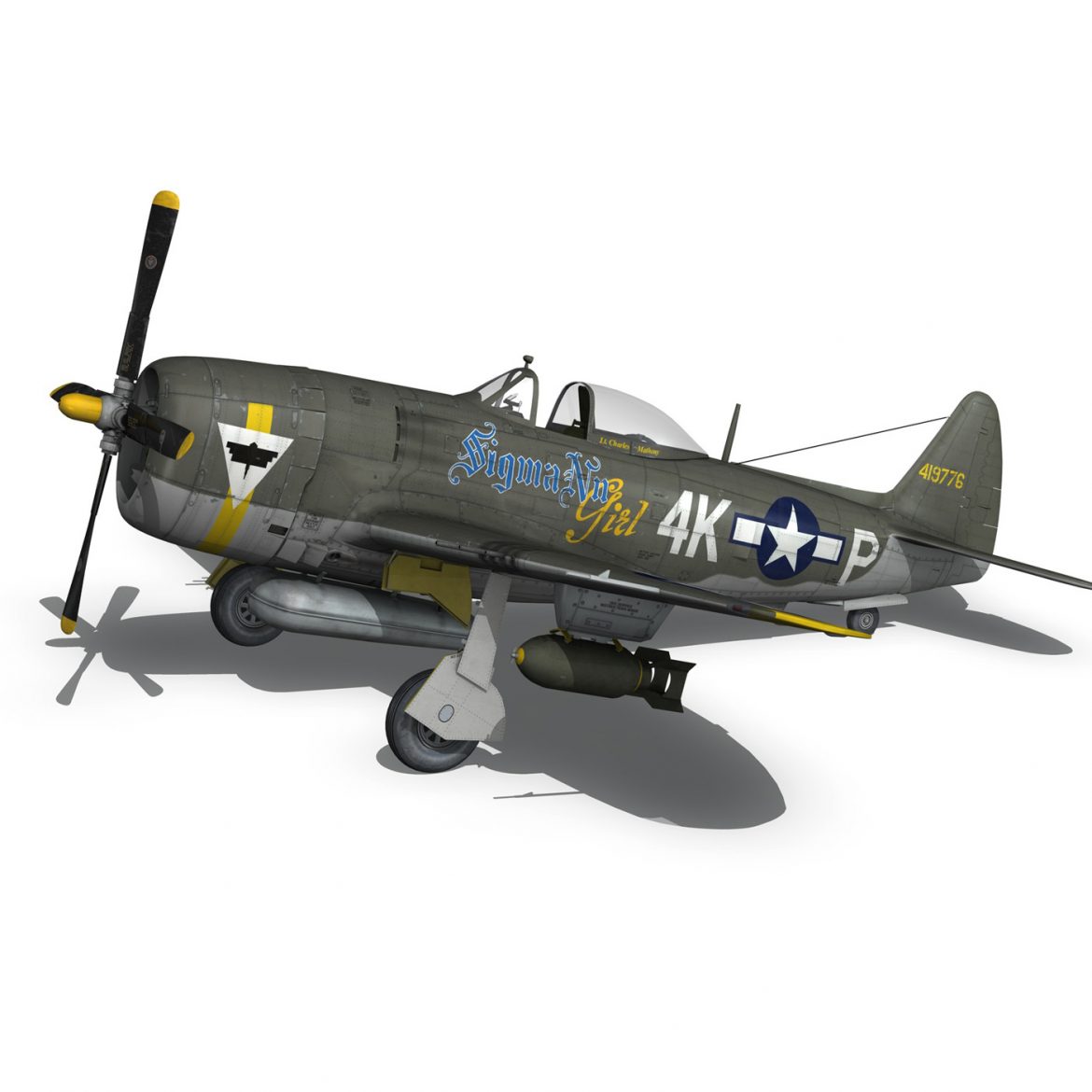 republic p-47d thunderbolt – sigma nu girl 3d model fbx c4d lwo obj 299917