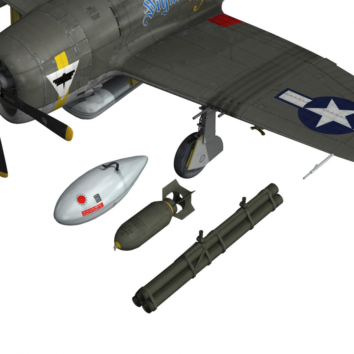 republic p-47d thunderbolt – sigma nu girl 3d model fbx c4d lwo obj 299923