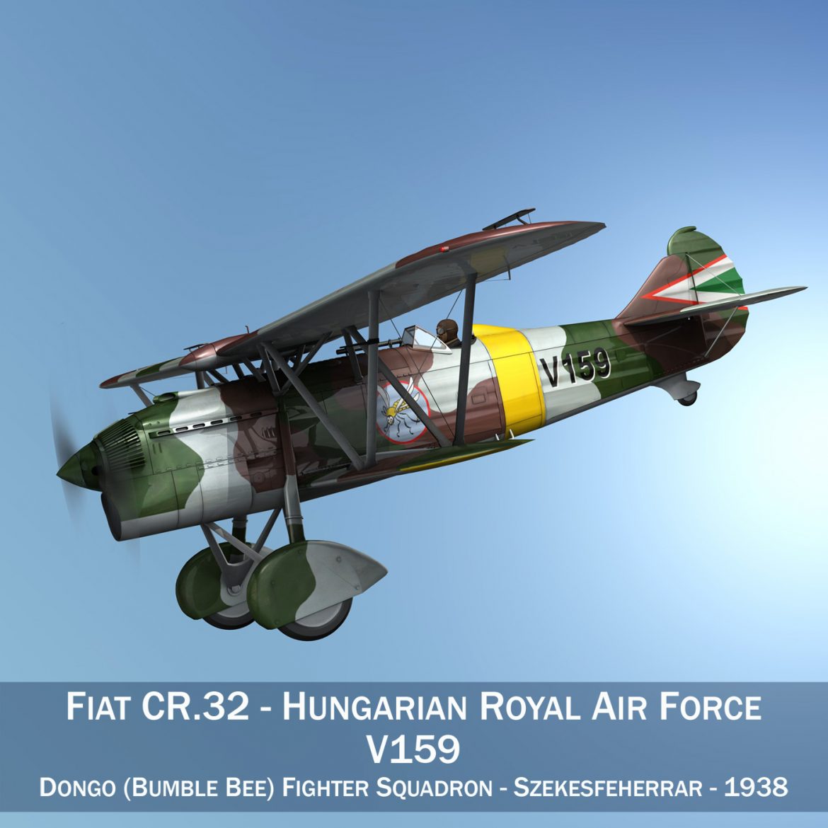 fiat cr.32 – hungarian royal air force – v159 3d model fbx c4d lwo obj 299959