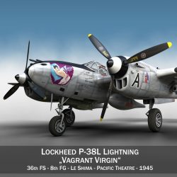 lockheed p-38 lightning – vagrant virgin 3d model fbx c4d lwo obj 300240
