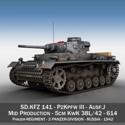 pzkpfw iii – panzer 3 – ausf.j – 614 3d model 3ds fbx c4d lwo obj 300425