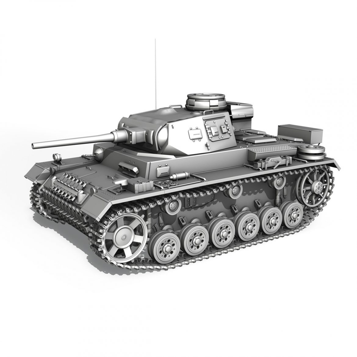 pzkpfw iii – panzer 3 – ausf.j – 614 3d model 3ds fbx c4d lwo obj 300436