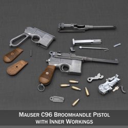 mauser c96 broomhandle with inner workings. 3d model 3ds fbx c4d lwo obj 300578