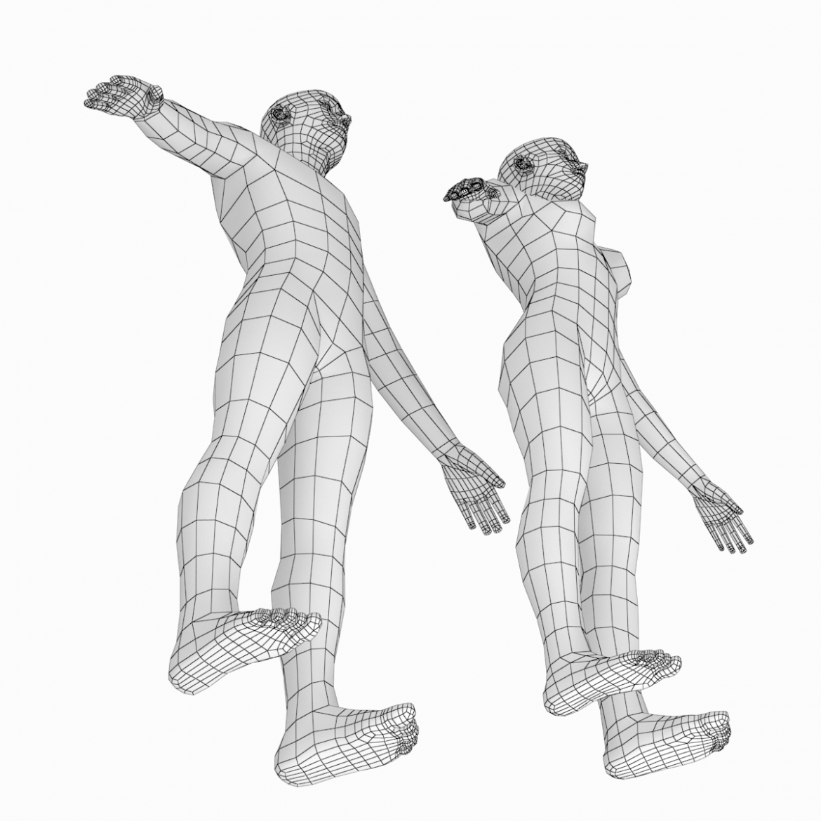 female and male base mesh in a-pose 3d model 3ds max dxf dwg fbx c4d dae ma mb  obj 301398