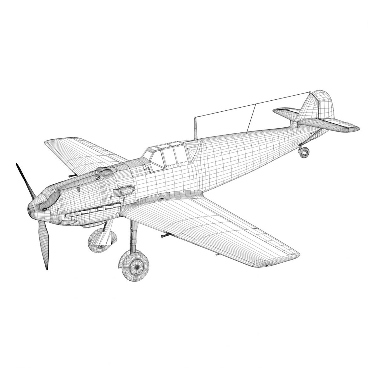 messerschmitt – bf-109 e – jg26 3d model 3ds fbx c4d lwo obj 301451