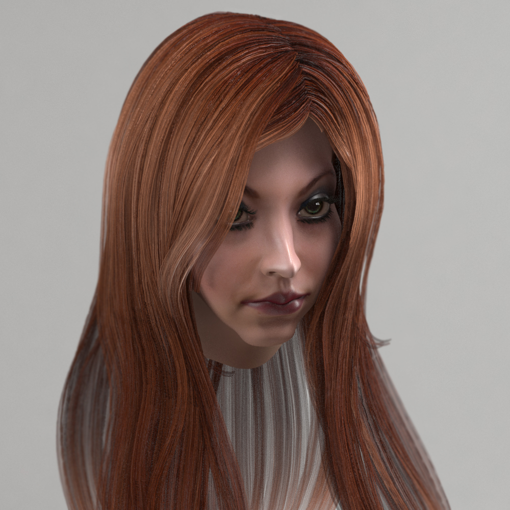 Long Female Hair 10 Species Low Poly 3d Models 3d Model Flatpyramid
