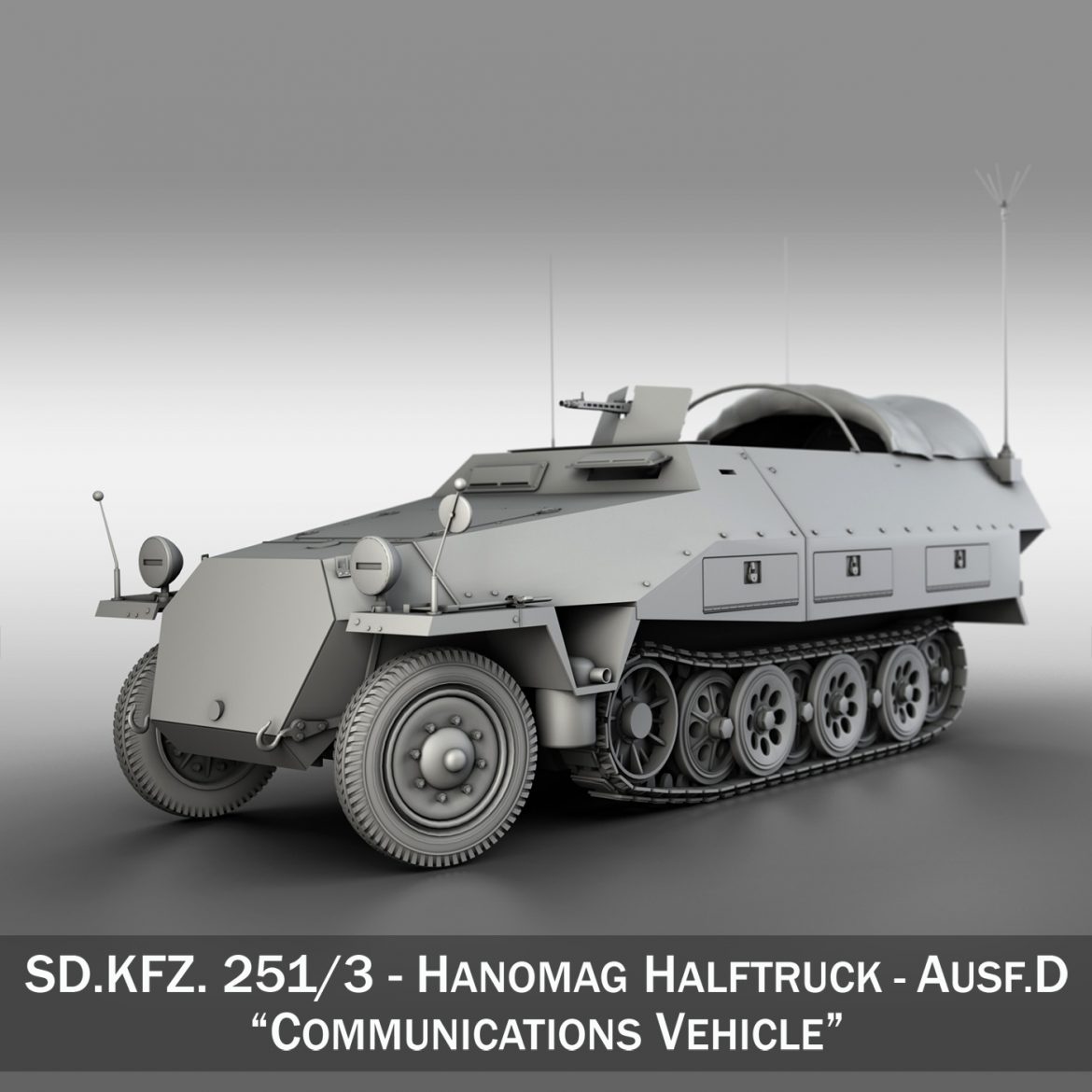 sd.kfz 251/3 ausf.d – communications vehicle 3d model 3ds fbx c4d lwo obj 302587