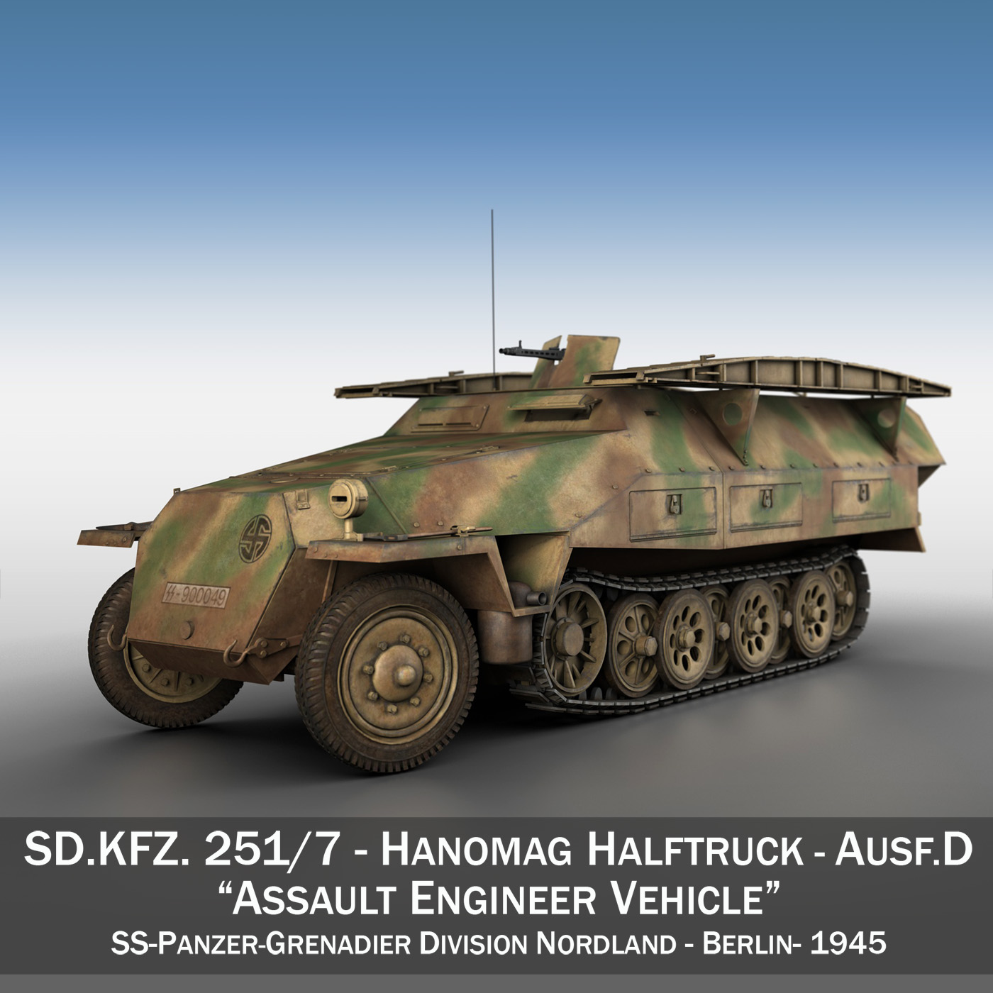 SD.KFZ 251 Ausf.D - Assault Engineer Vehicle - 542 3D Model - FlatPyramid