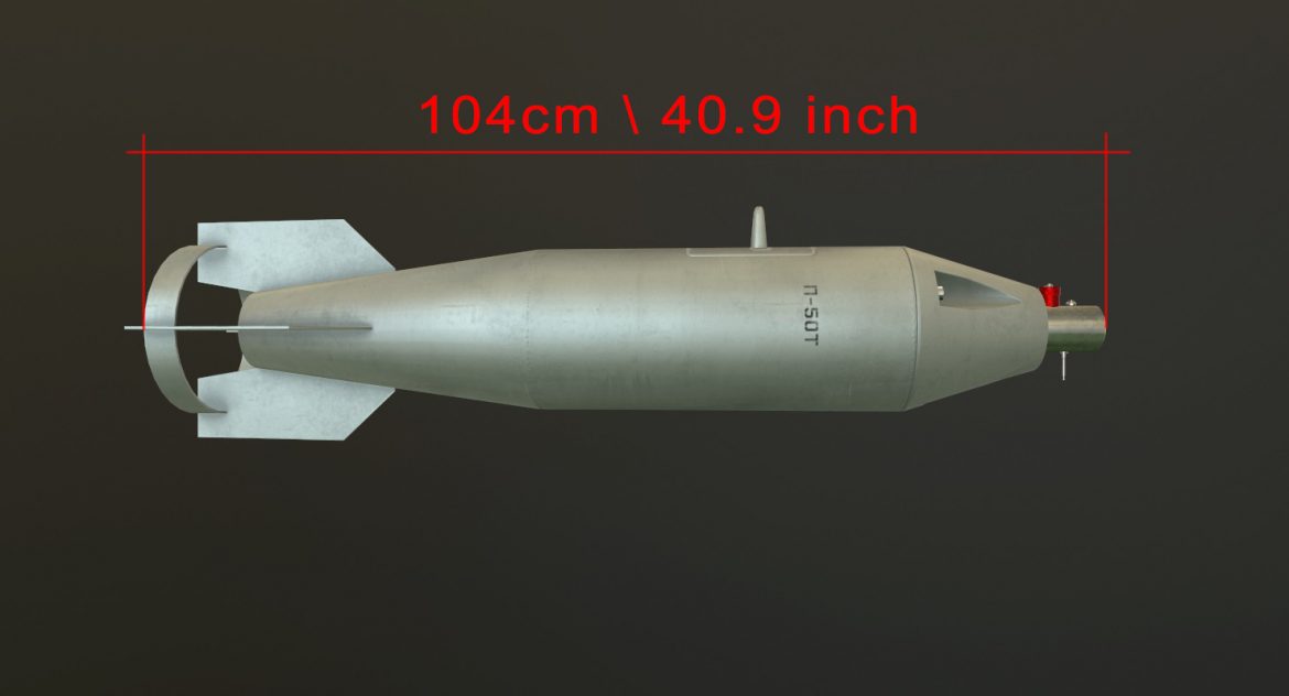 bomb p-50t 3d model 3ds max fbx obj 303023