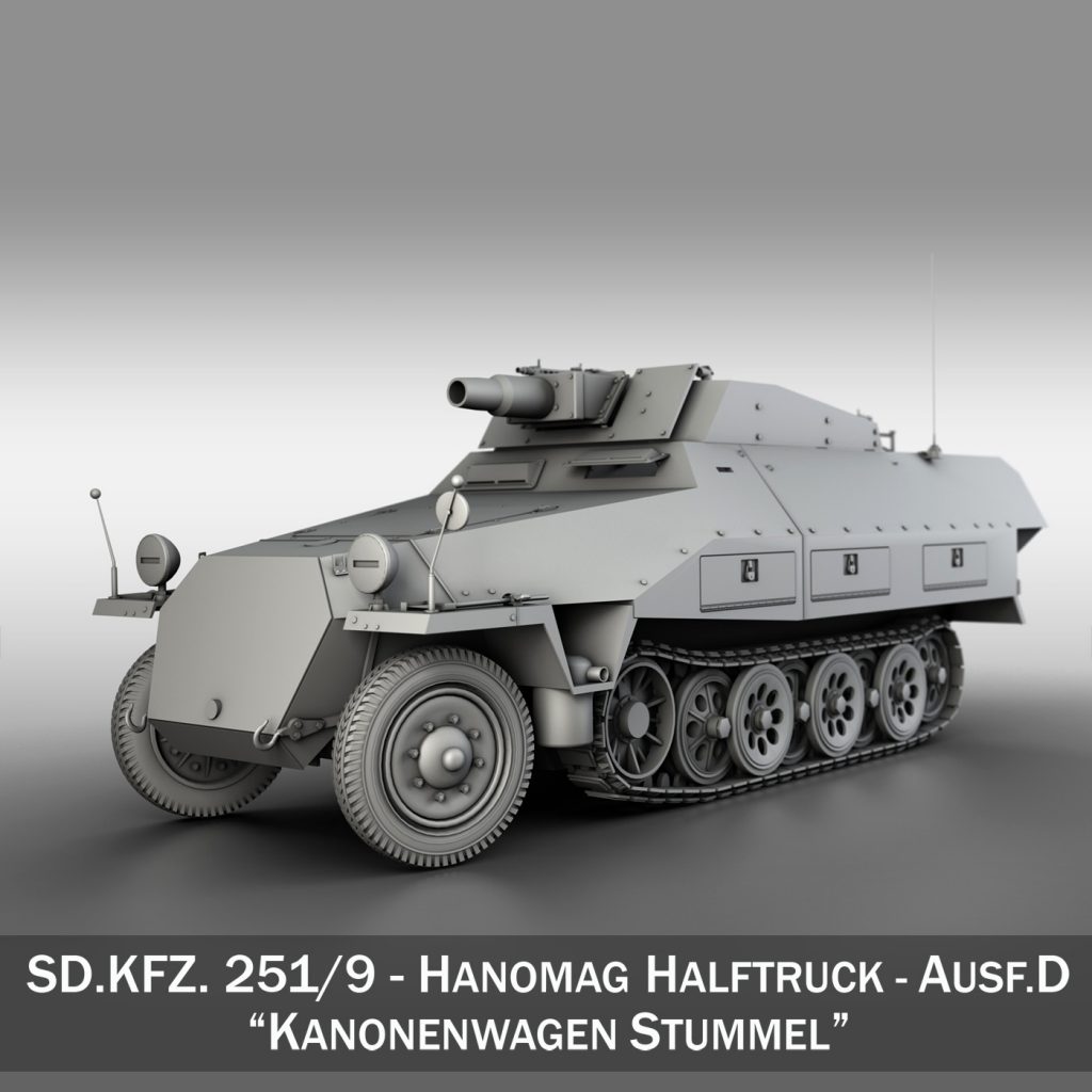 SD.KFZ 251/9 Ausf.D - Kanonenwagen Stummel 3D Model - FlatPyramid