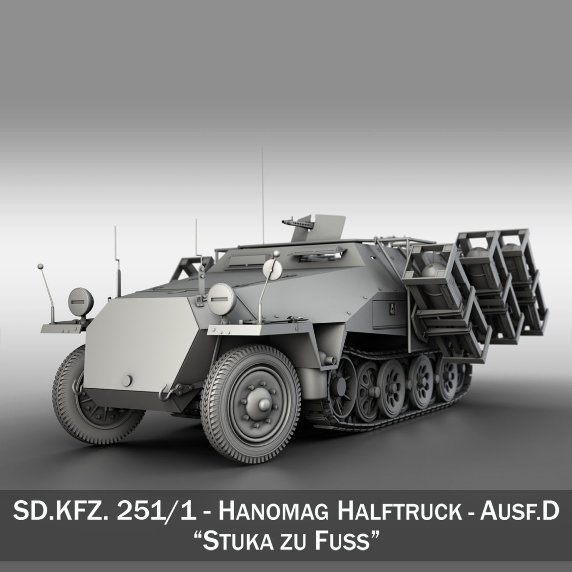 sdkfz 251 – ausf.d – stuka zu fuss 3d model 3ds c4d fbx lwo lw lws obj 303585