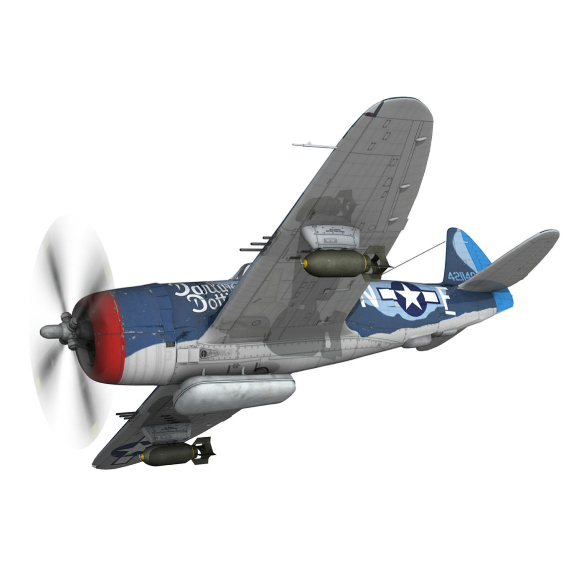 republic p-47m thunderbolt – darling dottie 3d model 3ds c4d lwo lw lws obj fbx 303838