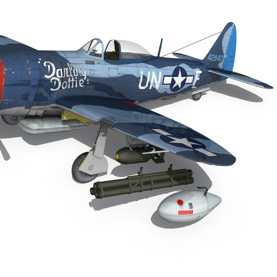 republic p-47m thunderbolt – darling dottie 3d model 3ds c4d lwo lw lws obj fbx 303851