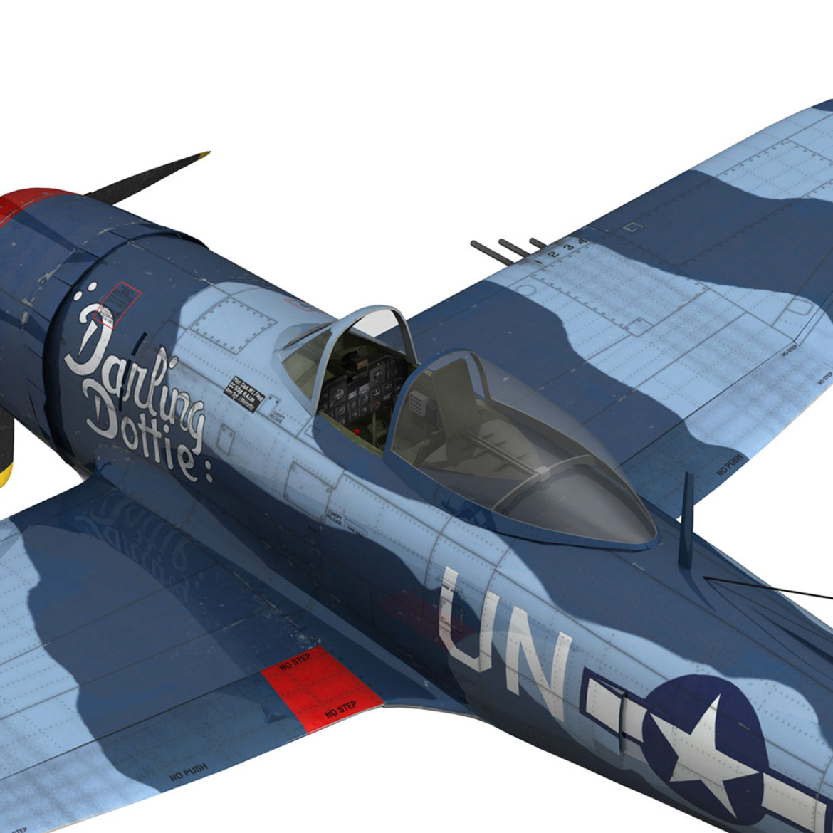republic p-47m thunderbolt – darling dottie 3d model 3ds c4d lwo lw lws obj fbx 303852
