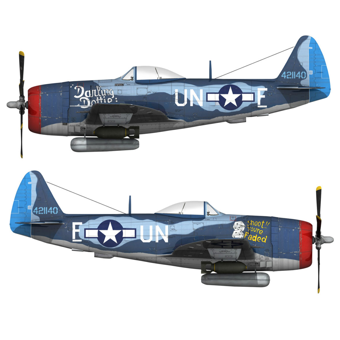 republic p-47m thunderbolt – darling dottie 3d model 3ds c4d lwo lw lws obj fbx 303854