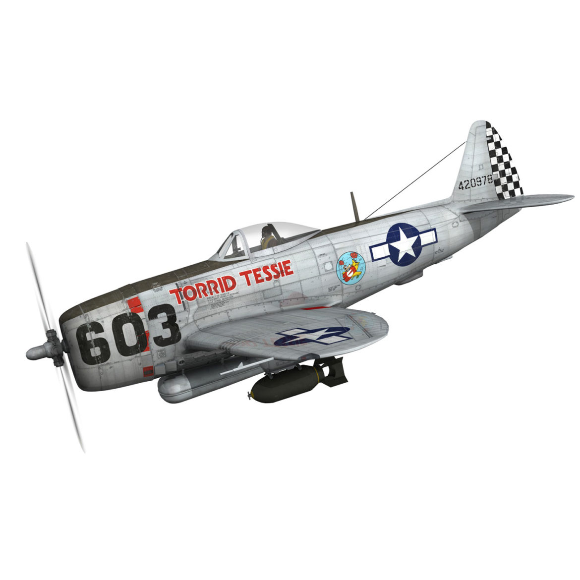 republic p-47d thunderbolt – torrid tessie 3d model 3ds c4d lwo lw lws obj fbx 303863