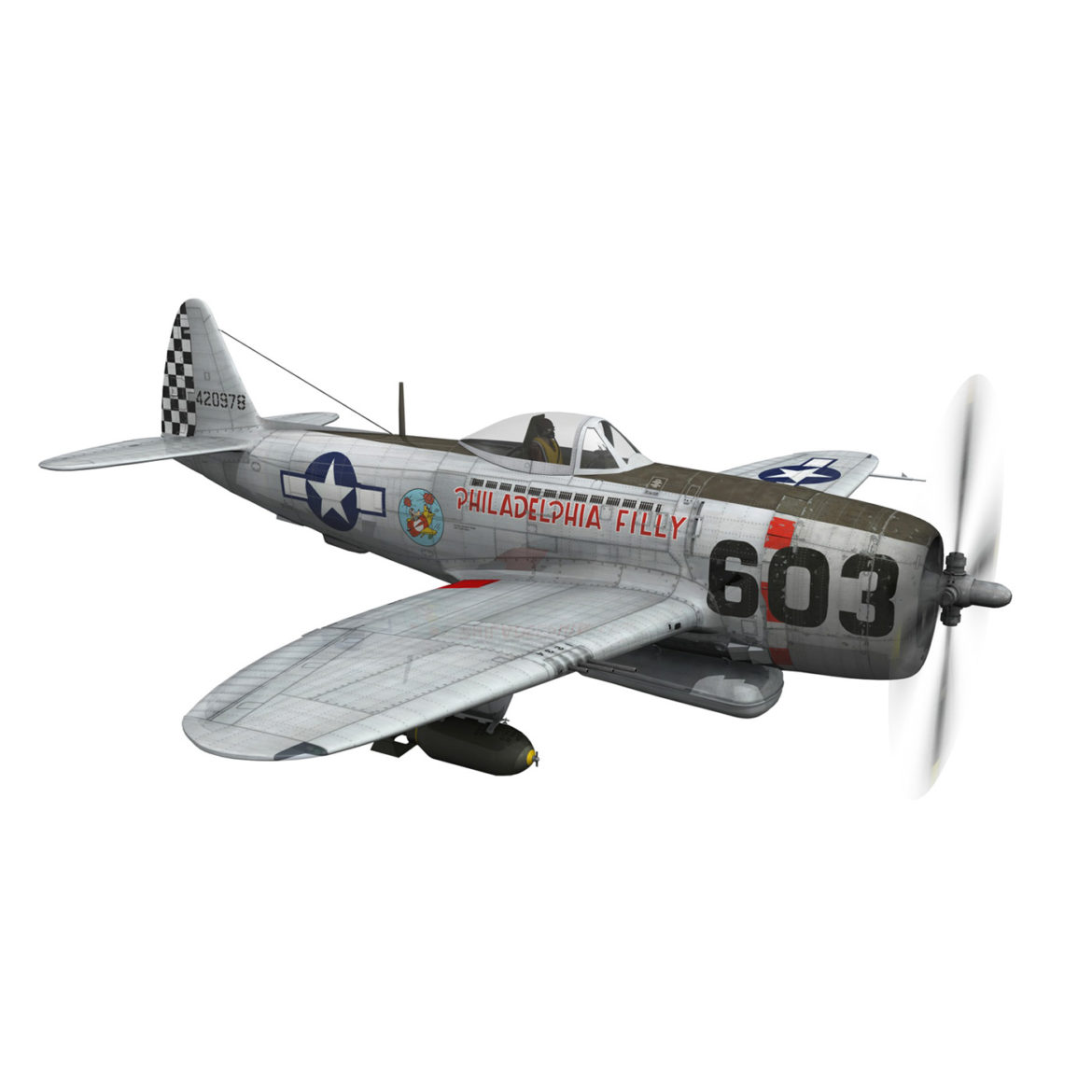 republic p-47d thunderbolt – torrid tessie 3d model 3ds c4d lwo lw lws obj fbx 303869