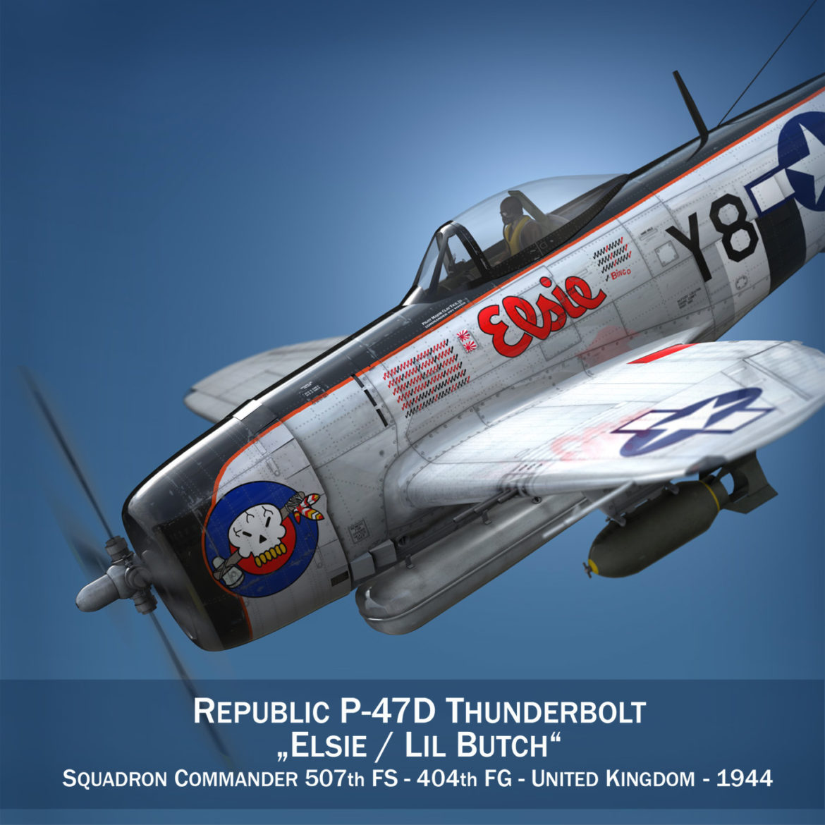 republic p-47d thunderbolt – elsie – lil butch 3d model fbx lwo lw lws obj c4d 303890
