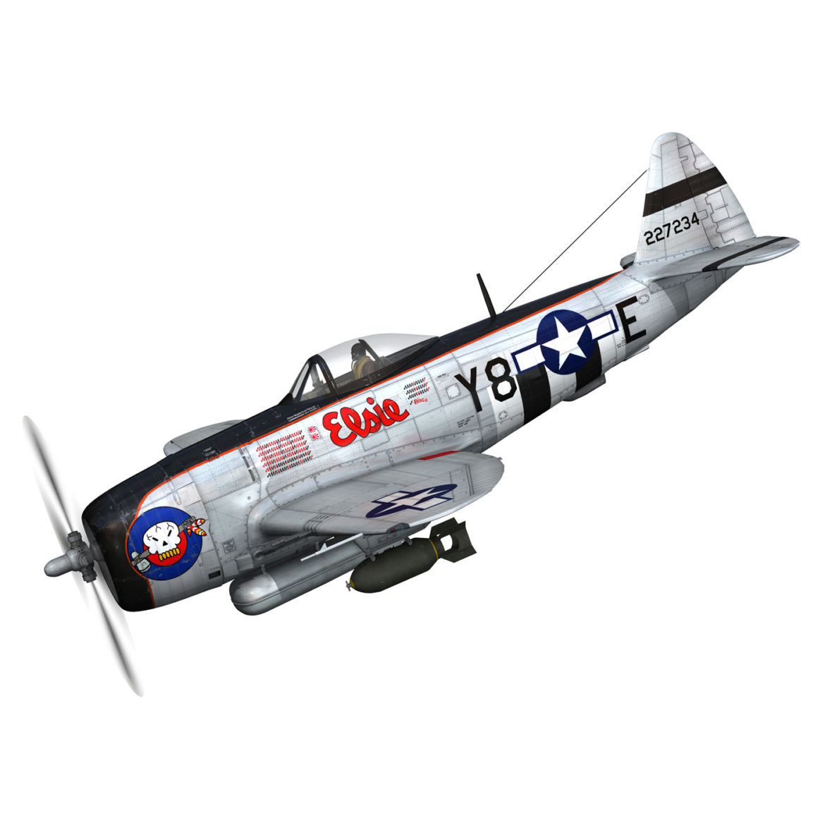 republic p-47d thunderbolt – elsie – lil butch 3d model fbx lwo lw lws obj c4d 303891